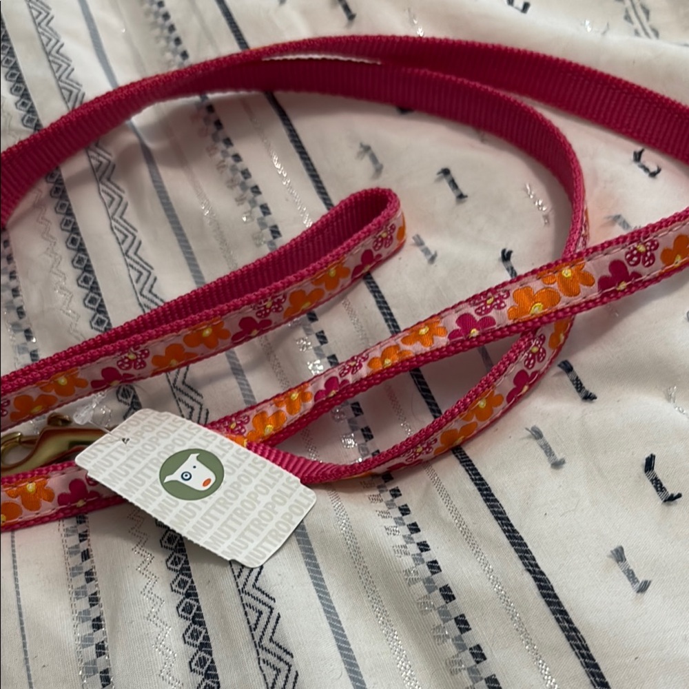 Up Country Dog Leach Floral Hot Pink and Orange Design